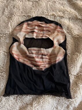 Black Face Mask Balaclava with Printed Hands Graphic